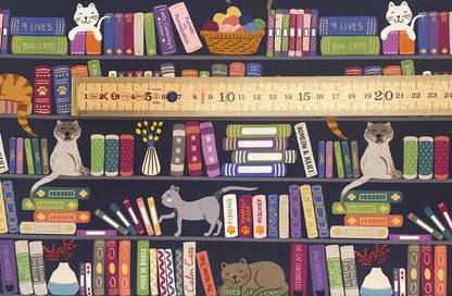 Book shelves and cats multi