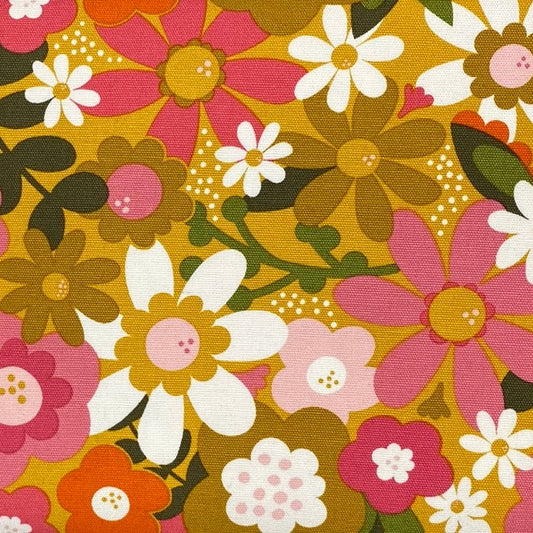 Ochre Floral - Canvas