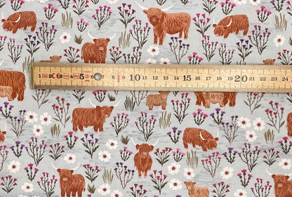 Summer meadow Highland on breezy blue