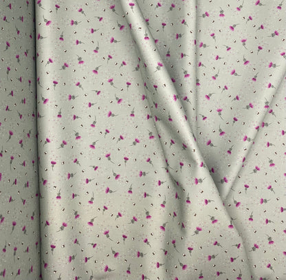 Bee thistle on sage green