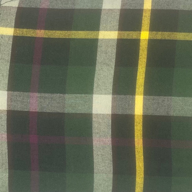 Brushed Green Check - Cotton Twill