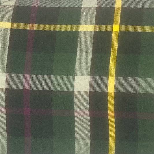 Brushed Green Check - Cotton Twill