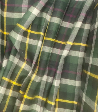 Brushed Green Check - Cotton Twill