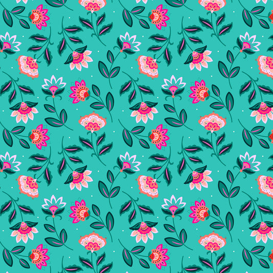Indian Summer - Teal Flower