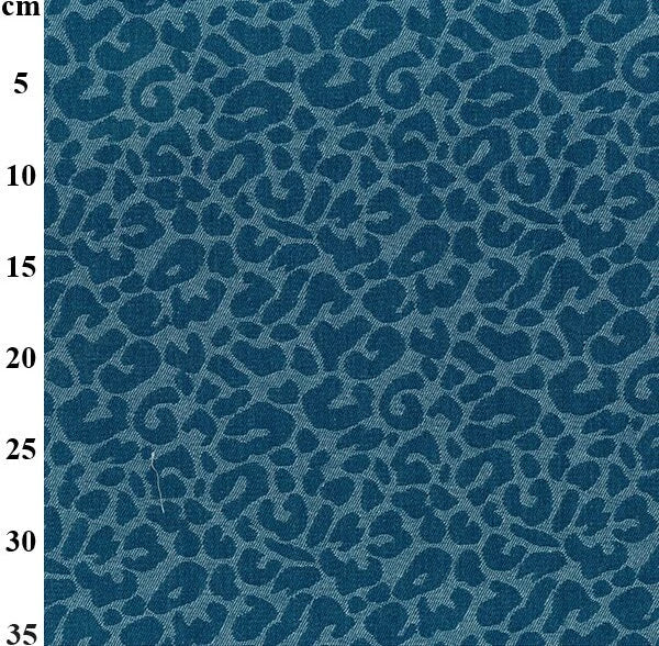 Leopard Washed Denim Jacquard - Medium Blue