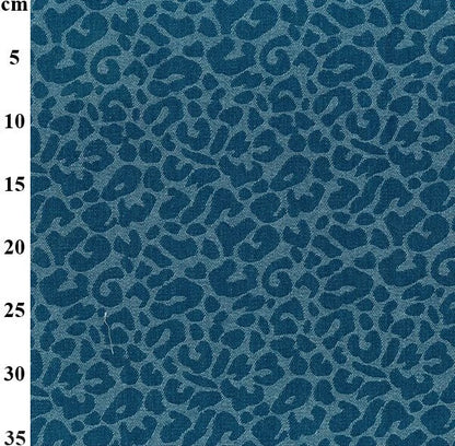 Leopard Washed Denim Jacquard - Medium Blue