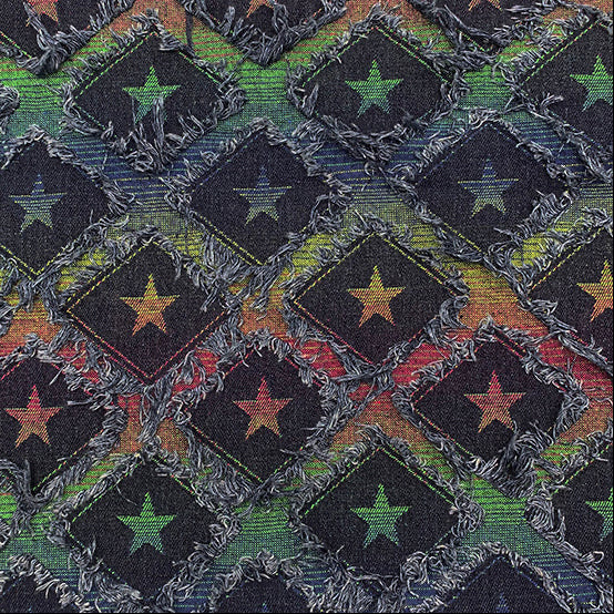 Rainbow Star - Denim Jacquard