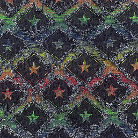 Rainbow Star - Denim Jacquard