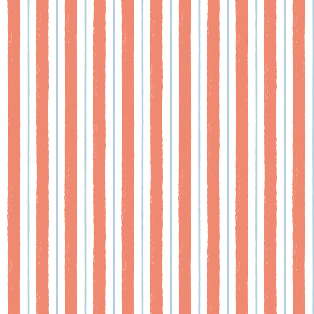 Seas the Day stripe coral red