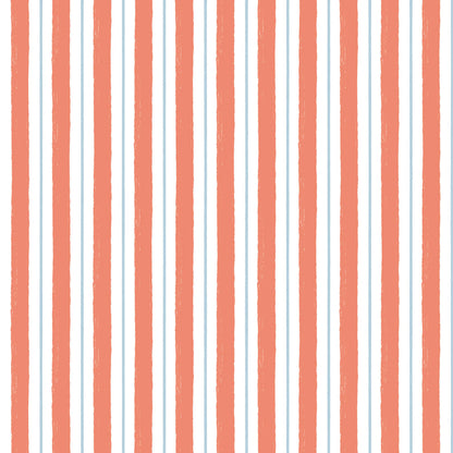 Seas the Day stripe coral red
