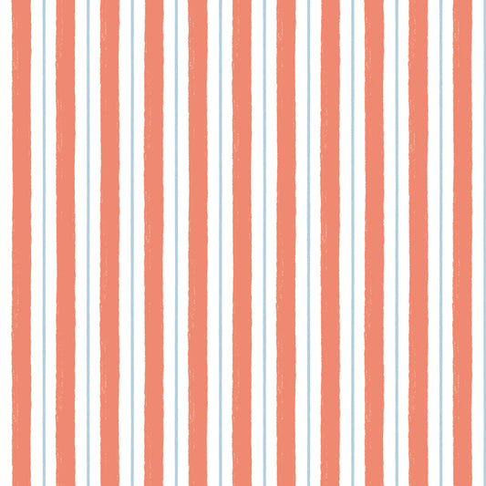 Seas the Day stripe coral red