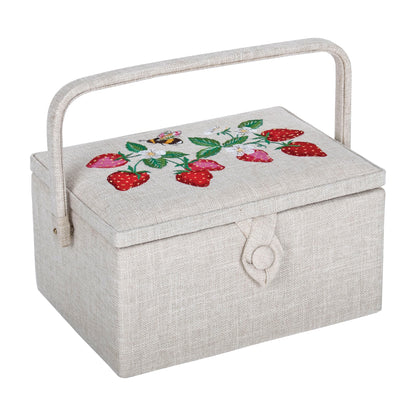 Medium Sewing Box: Strawberry Greenhouse