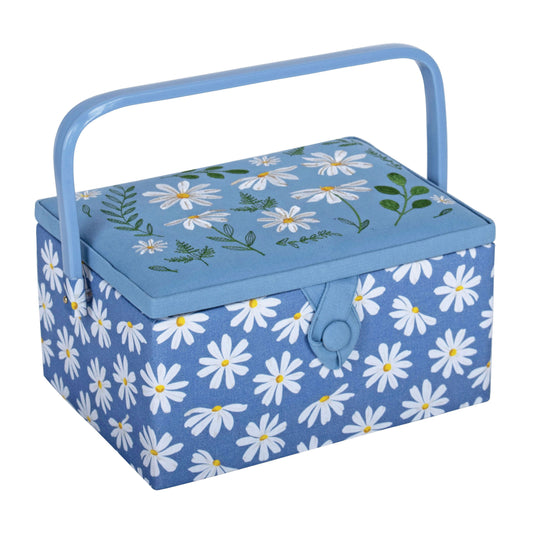 Embroidered Sewing Box: Daisies