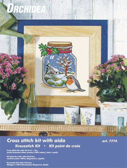 Counted Cross Stitch Kit: Winter Jar