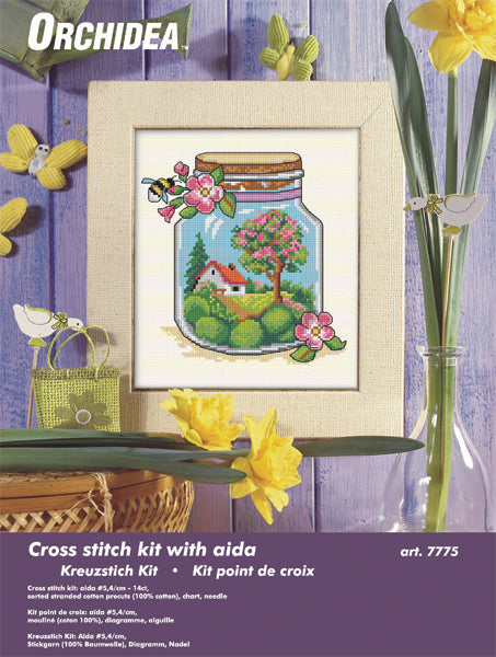 Counted Cross Stitch Kit: Spring Jar