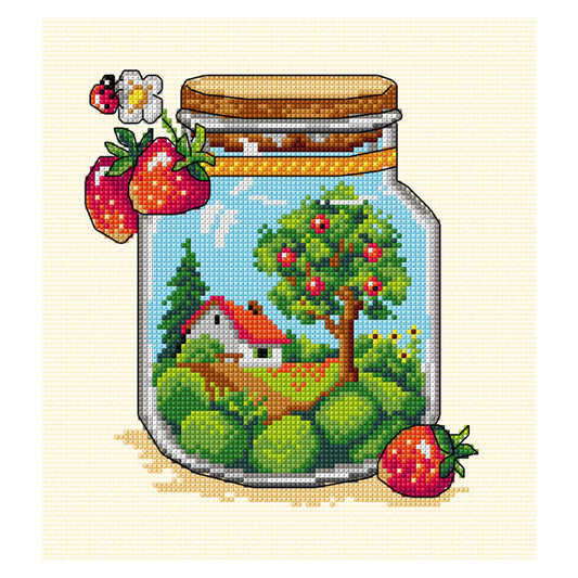Counted Cross Stitch Kit: Summer Jar