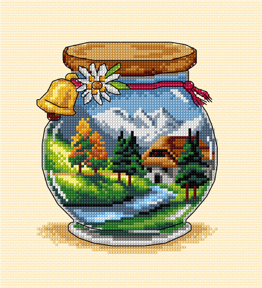 Counted Cross-Stitch Kit: Vacation Memories: Mountains