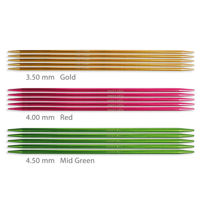 Pony Colour - Double Pointed Knitting Pins: 5.00mm, 4.00 & 4.50mm