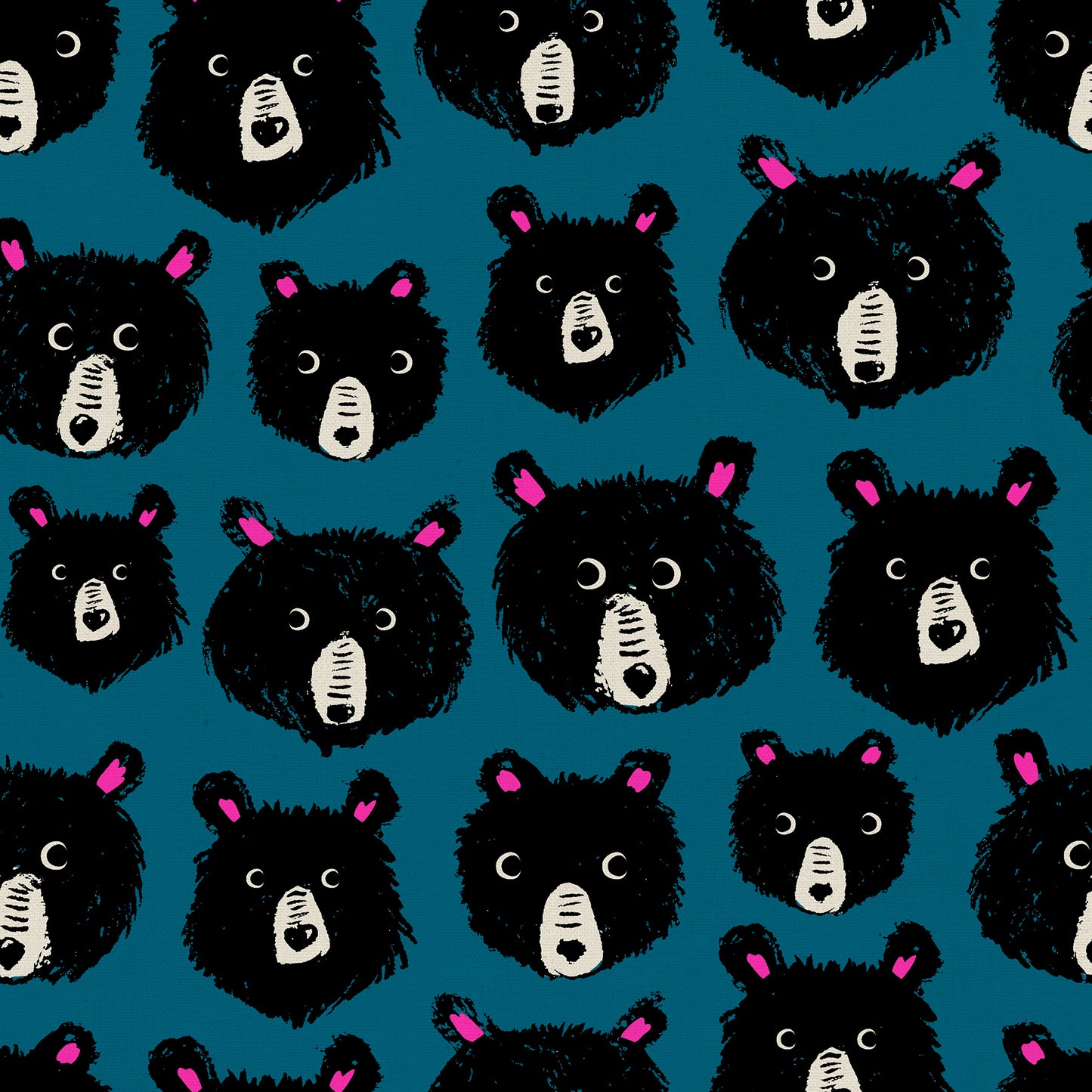 Teddy and the Bears Canvas - Teal