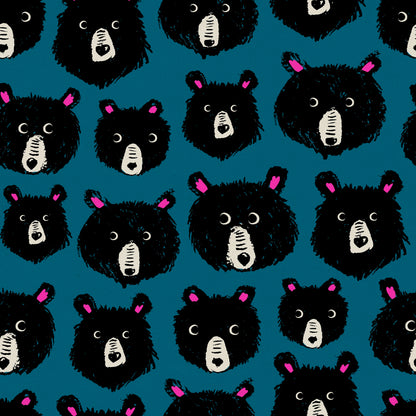 Teddy and the Bears Canvas - Teal