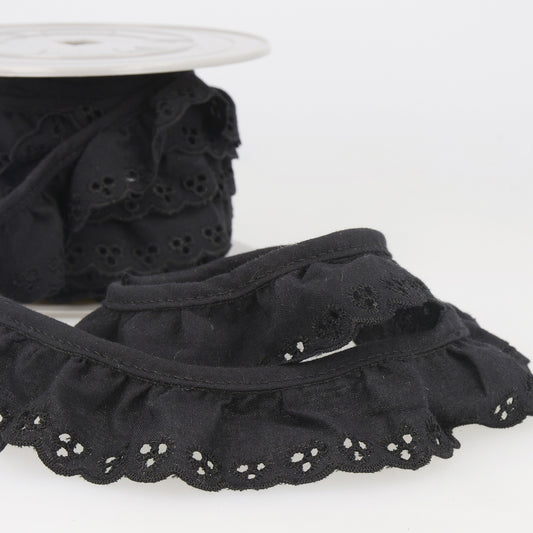 Black Broderie Anglaise Lace