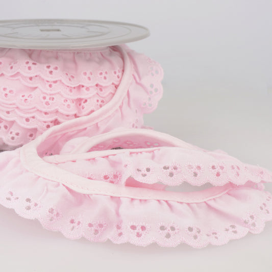 Pink Broderie Anglaise Lace