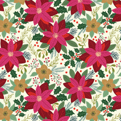 Poinsettia on cream