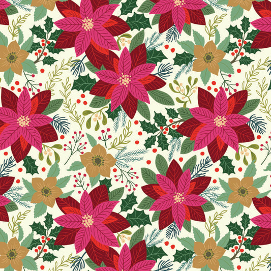 Poinsettia on cream