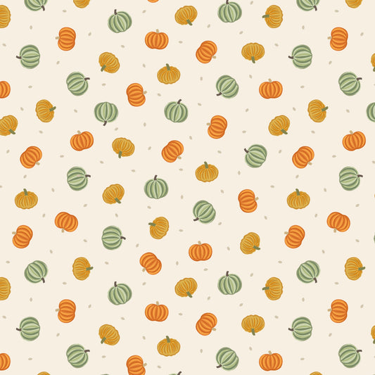 Pumpkins on cream