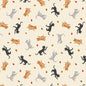 Cats and falling leaves on cream