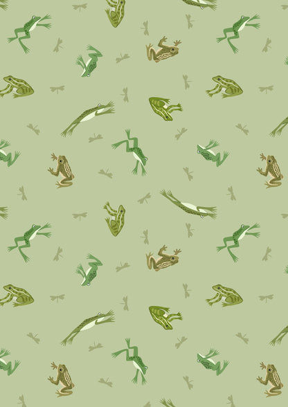 Frogs and toads on light green