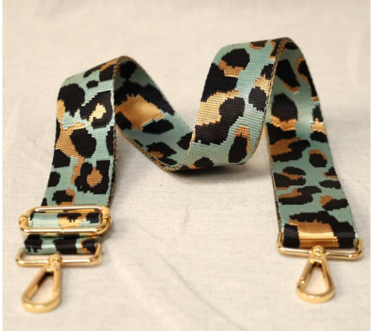 Shoulder Strap: Green Leopard