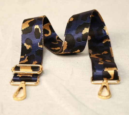 Shoulder Strap: Blue Leopard