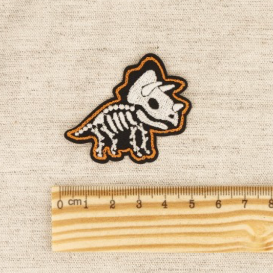 Iron on Motif: Orange Dinosaur Skeleton