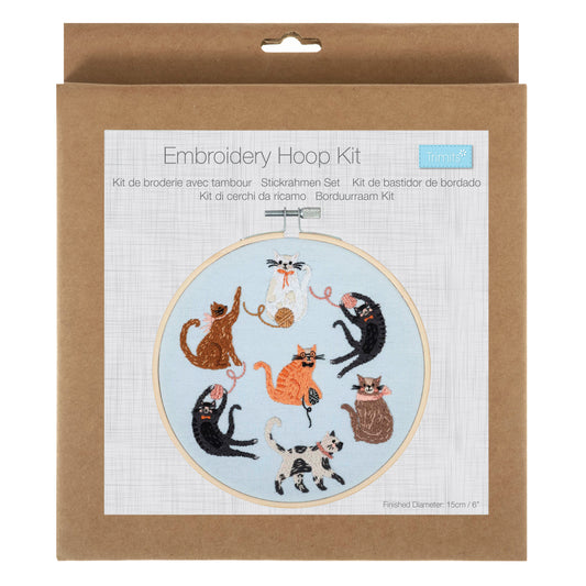 Embroidery Kit with Hoop: Cats