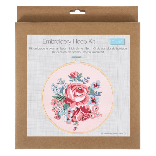 Embroidery Kit with Hoop: Rose Blossom