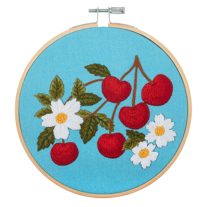 Embroidery Kit with Hoop: Cherries