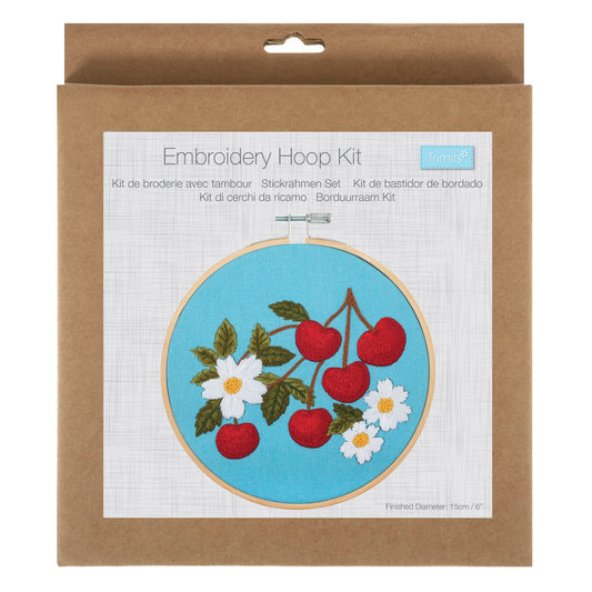 Embroidery Kit with Hoop: Cherries