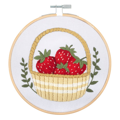 Embroidery Kit with Hoop: Strawberries