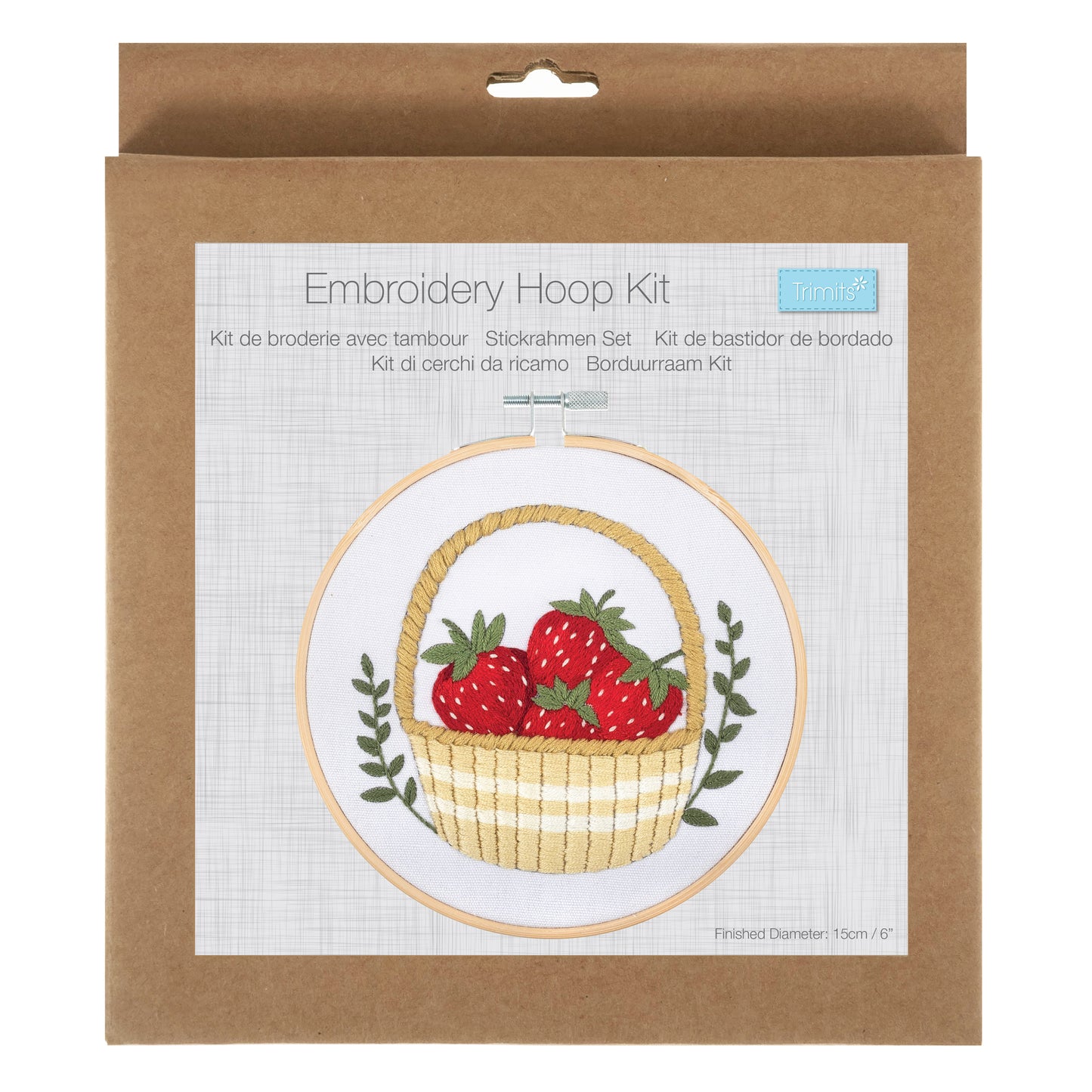 Embroidery Kit with Hoop: Strawberries