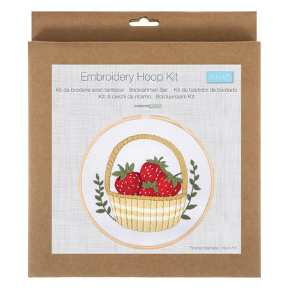 Embroidery Kit with Hoop: Strawberries
