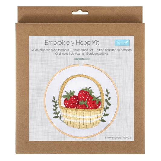 Embroidery Kit with Hoop: Strawberries