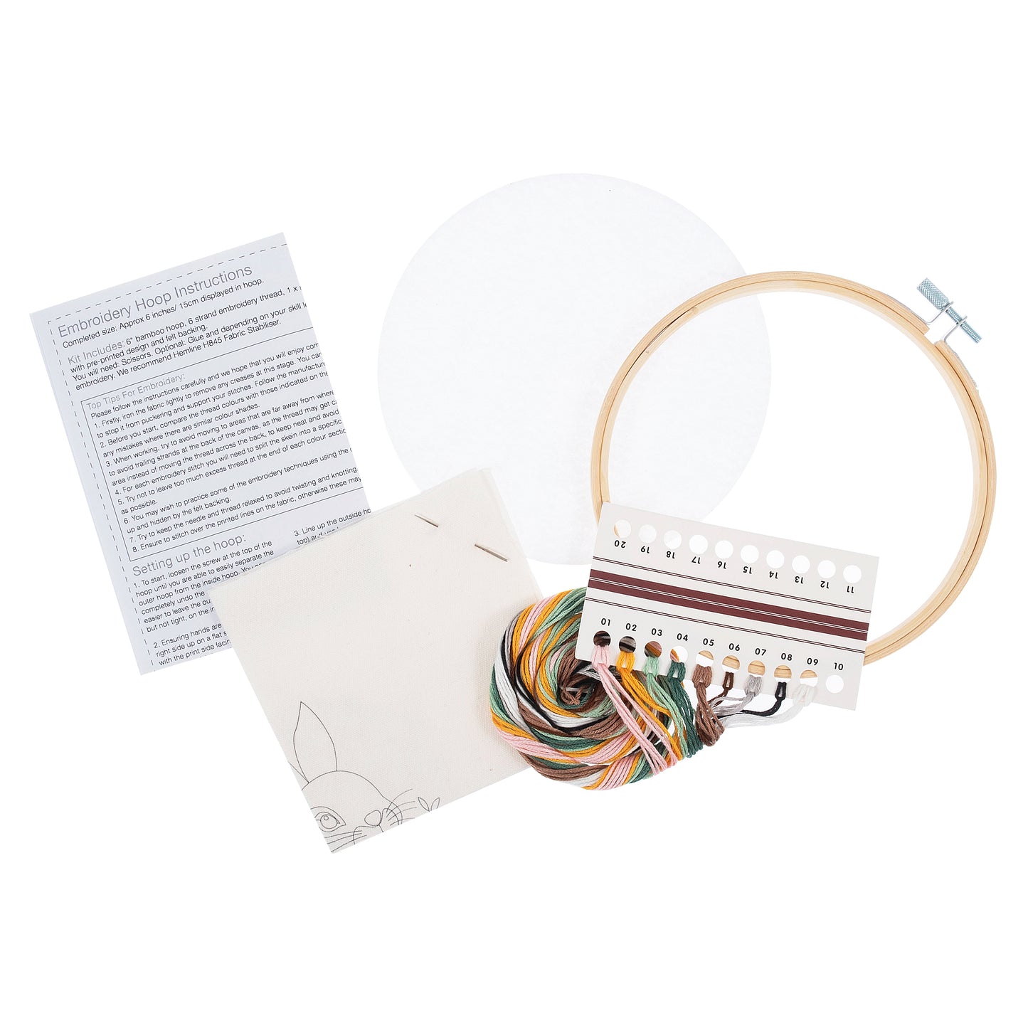 Embroidery Kit with Hoop: Rabbit