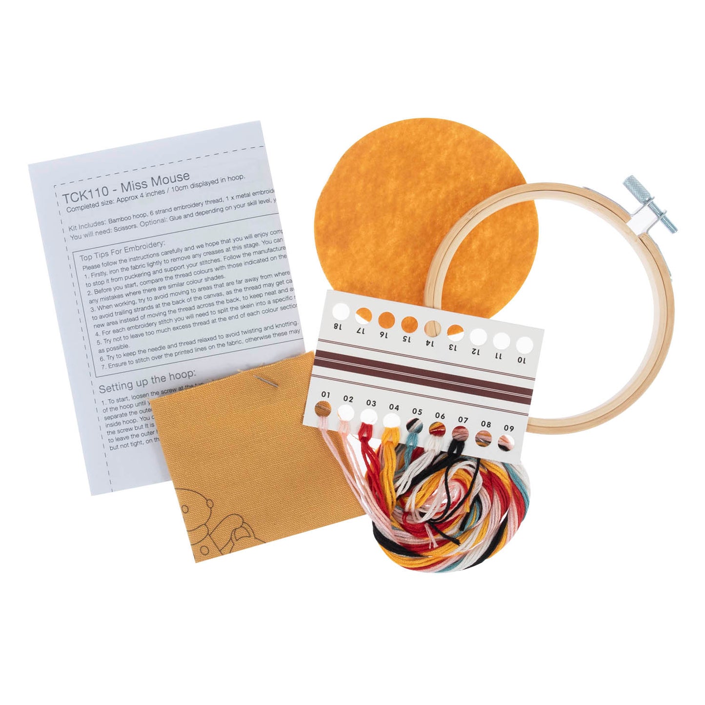 Mini Embroidery Kit with Hoop: Miss Mouse