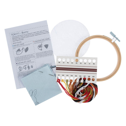 Mini Embroidery Kit with Hoop: Bunny