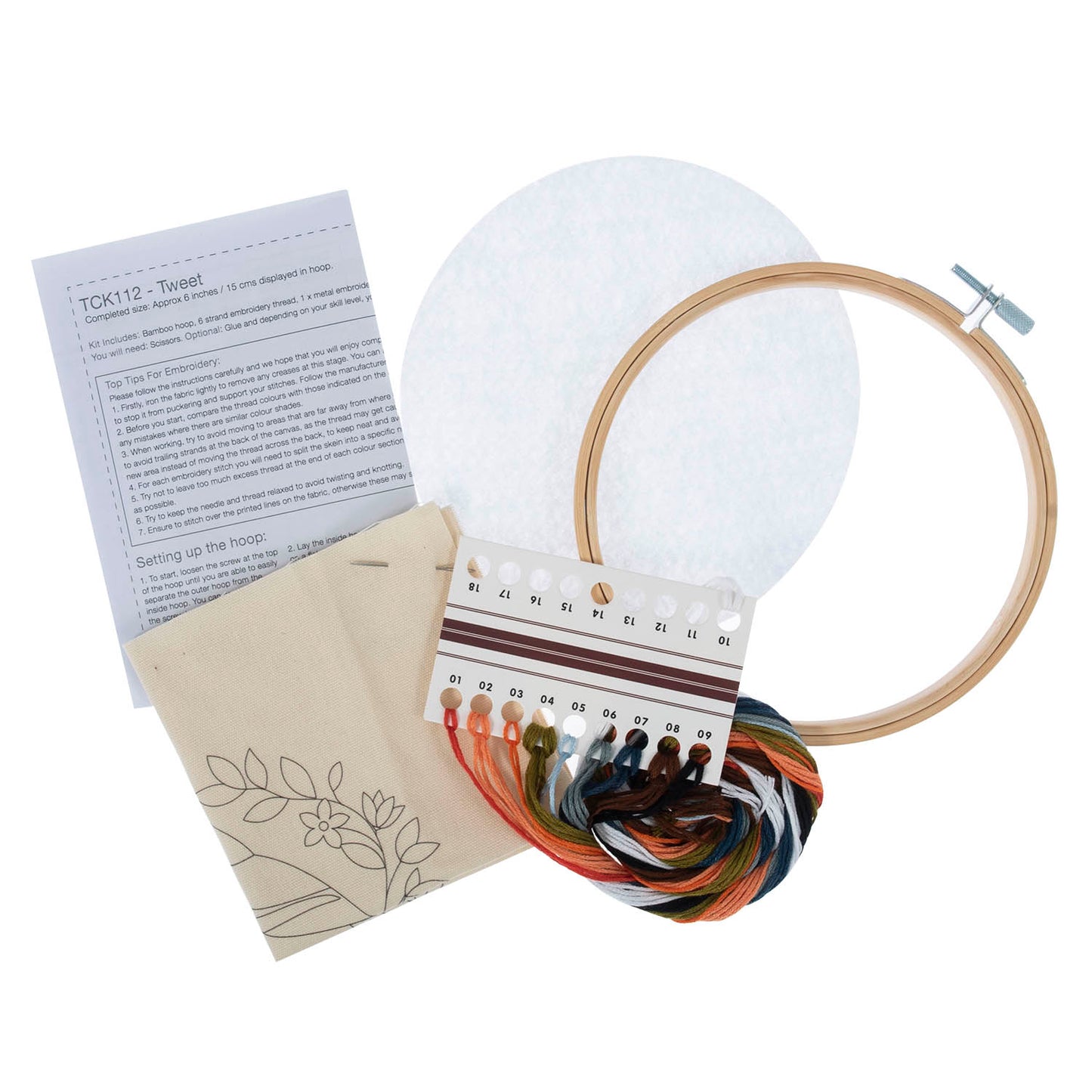 Embroidery Kit with Hoop: Tweet