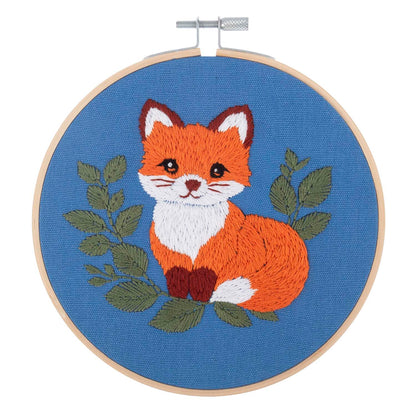 Embroidery Kit with Hoop: Fox