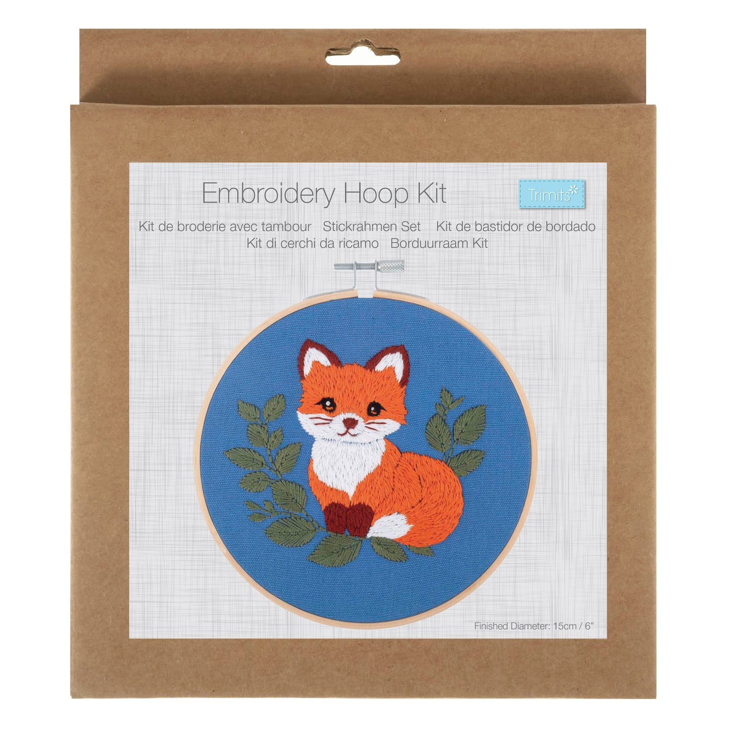 Embroidery Kit with Hoop: Fox