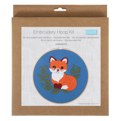 Embroidery Kit with Hoop: Fox