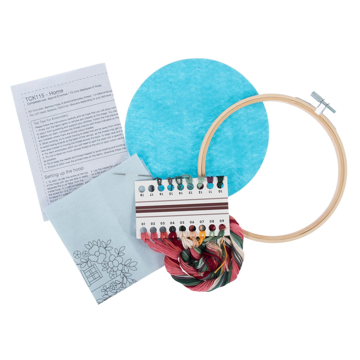 Embroidery Kit with Hoop: House